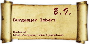 Burgmayer Imbert névjegykártya